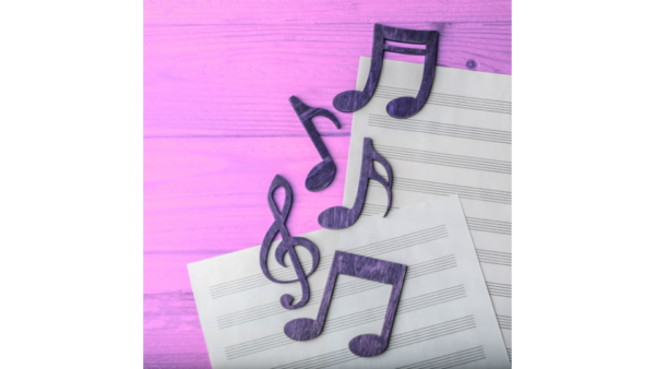 Notes de musique chrétienne qui dansent la Gloire de Dieu sur du Gospel