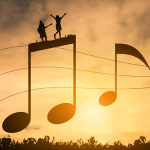 Notes de musique représentant une mélodie de musique Gospel chretienne