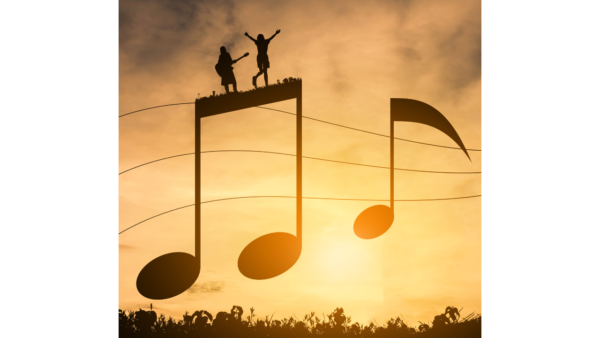 Notes de musique représentant une mélodie de musique Gospel chretienne